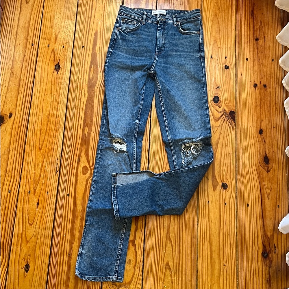 Zara split hem jeans